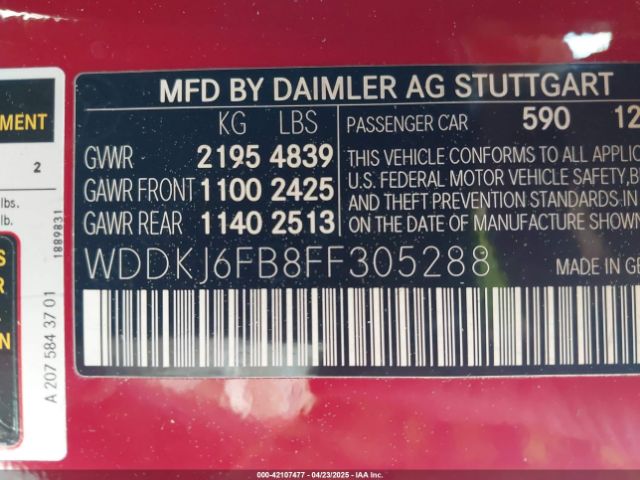 WDDKJ6FB8FF305288 Mercedes-Benz E 400