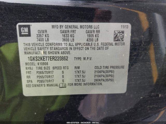 2014 GMC YUKON XL 1500 1GKS2KE77ER220862 Photo 8