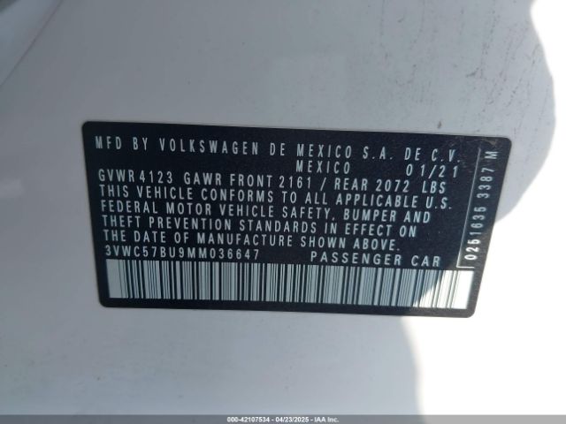 3VWC57BU9MM036647 Volkswagen Jetta