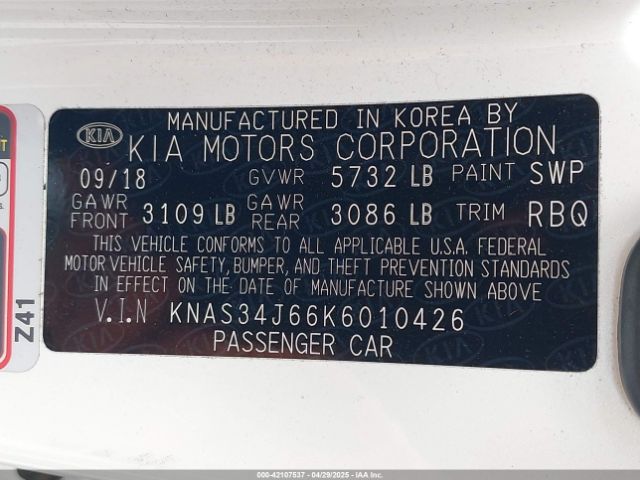 KNAS34J66K6010426 KIA K900 Luxury