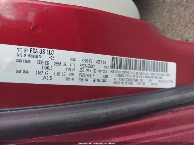 2C4RC1CGXFR674944 Chrysler Town & Country Touring-l