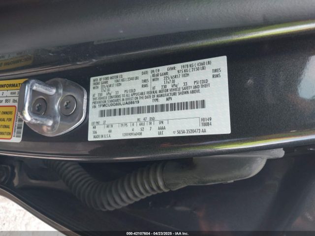 1FMCU0G60LUA08619 Ford ESCAPE SE