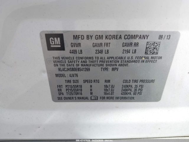 KL4CJHSB0EB541269 Buick Encore Premium