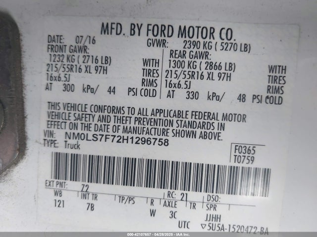 Ford Transit Connect Xlt 2017 NM0LS7F72H1296758 Image 9