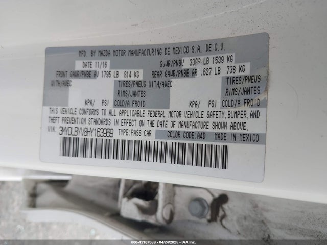 3MYDLBYV8HY163969 Toyota YARIS IA