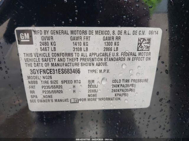 3GYFNCE31ES683465 Cadillac Srx Performance Collection