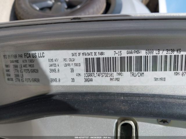 1C6RR7LT4FS732101 RAM 1500 Slt