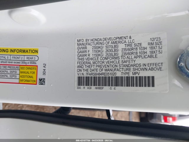 7FARS6H84RE051020 Honda lfc3
