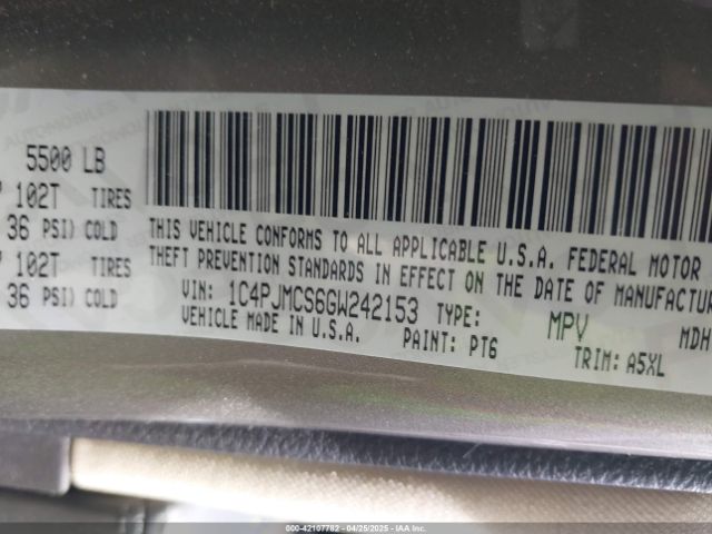 1C4PJMCS6GW242153 Jeep Cherokee Latitude