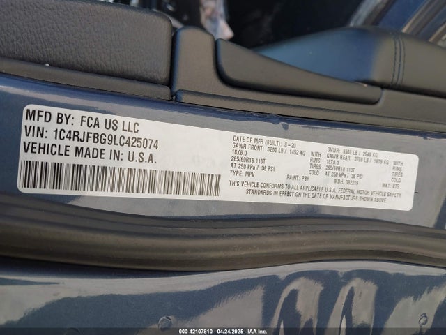 1C4RJFBG9LC425074 Jeep Grand Cherokee Limited 4x4