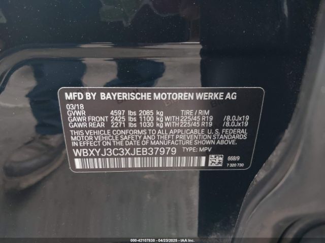 WBXYJ3C3XJEB37979 BMW 2018