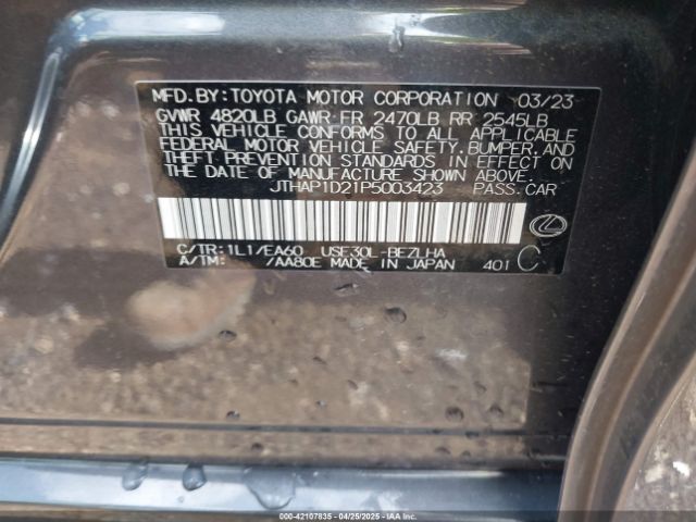 2023 LEXUS IS 500 JTHAP1D21P5003423 Photo 8