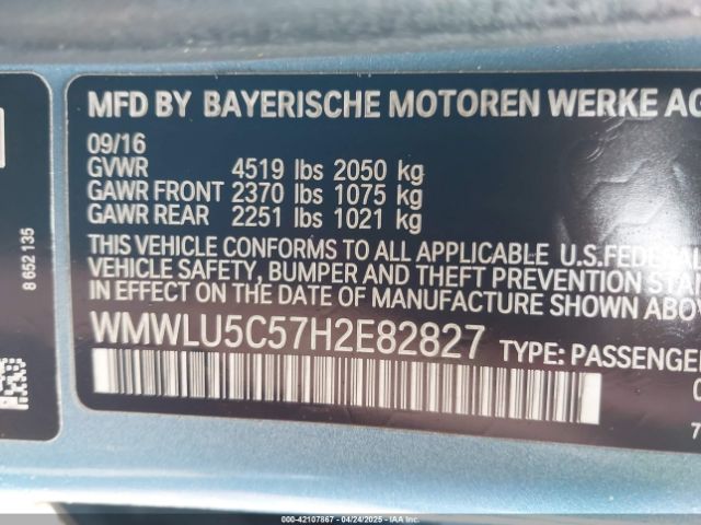 WMWLU5C57H2E82827 Mini Clubman Cooper S