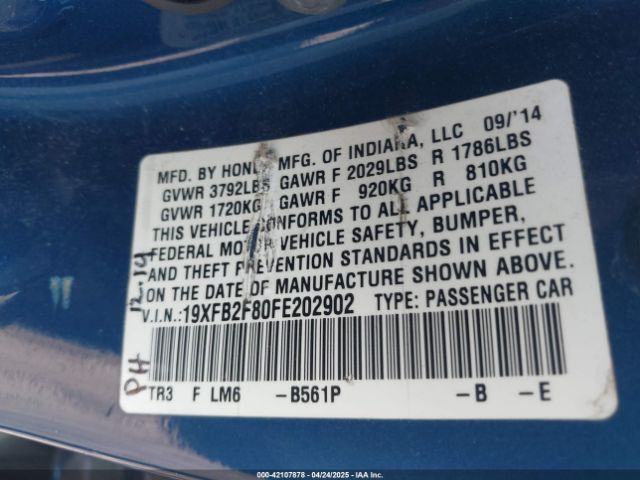 19XFB2F80FE202902 Honda CIVIC EX