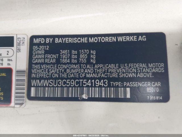 2012 MINI COOPER WMWSU3C59CT541943 Photo 8
