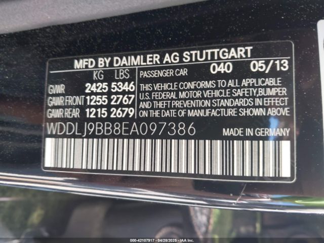 2014 MERCEDES-BENZ CLS 550 WDDLJ9BB8EA097386 Photo 8