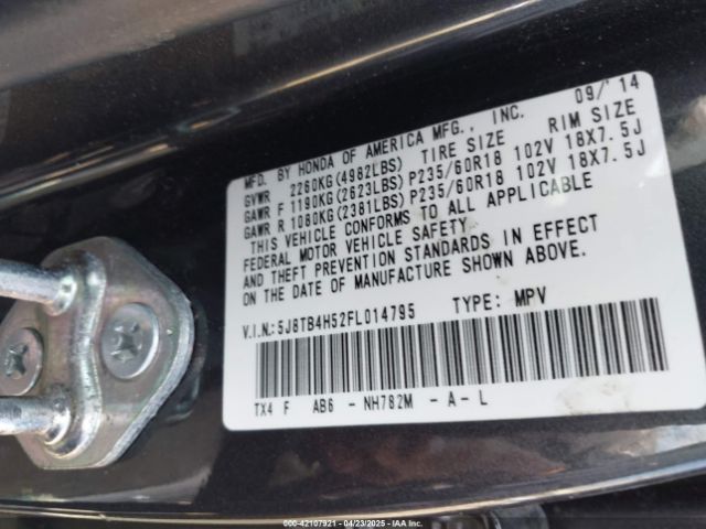 2015 ACURA RDX 5J8TB4H52FL014795 Photo 8