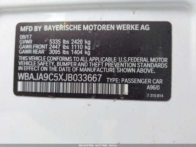 WBAJA9C5XJB033667 BMW 530e Iperformance