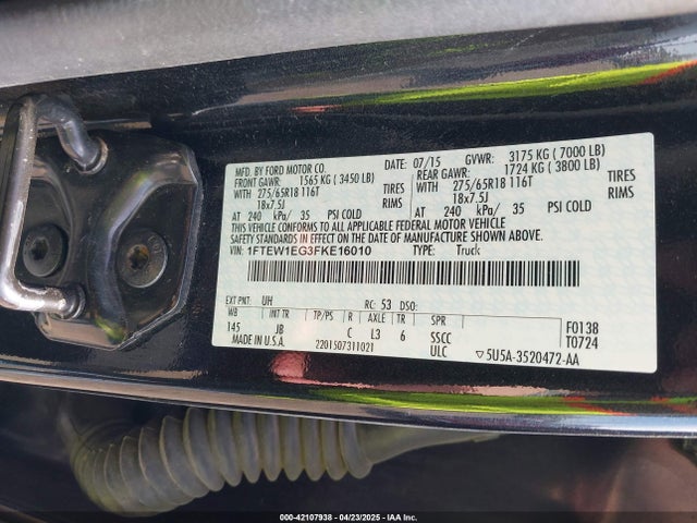 Ford F-150 Xlt 2015 1FTEW1EG3FKE16010 Image 9
