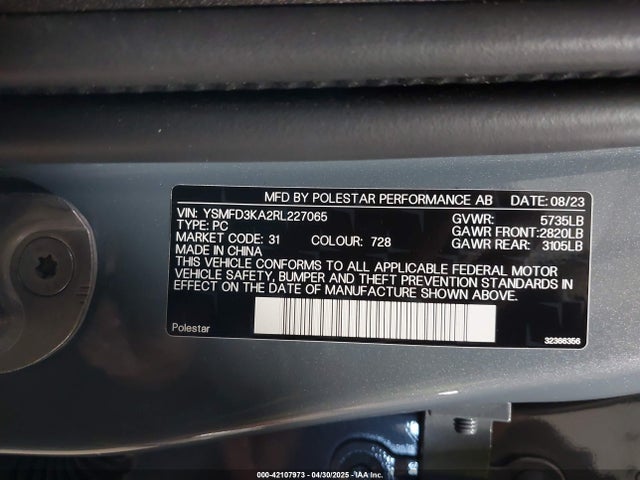Polestar e400v26 2024 YSMFD3KA2RL227065 Image 9