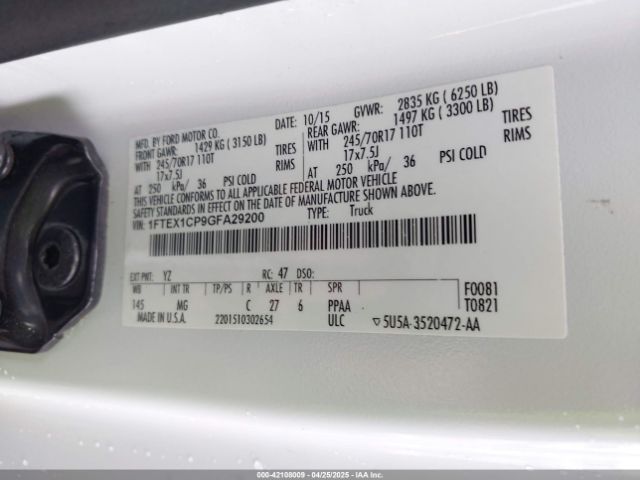 2016 FORD F-150 1FTEX1CP9GFA29200 Photo 8