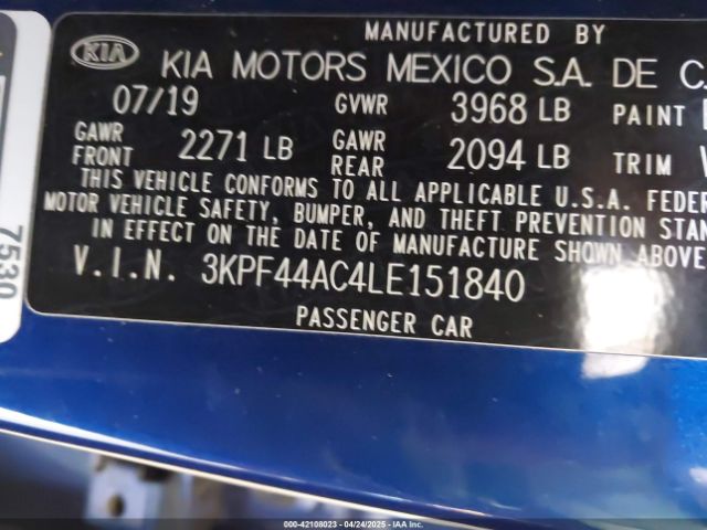 3KPF44AC4LE151840 KIA FORTE GT