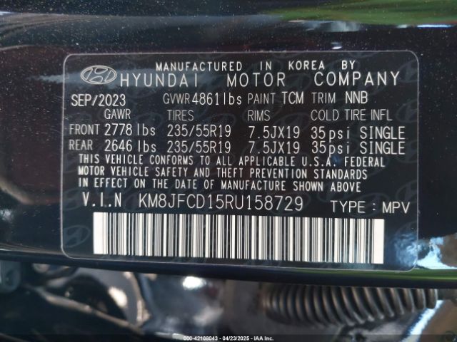 2024 HYUNDAI TUCSON HYBRID KM8JFCD15RU158729 Photo 8