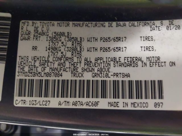 3TMDZ5BN5LM087084 Toyota Tacoma Trd Sport