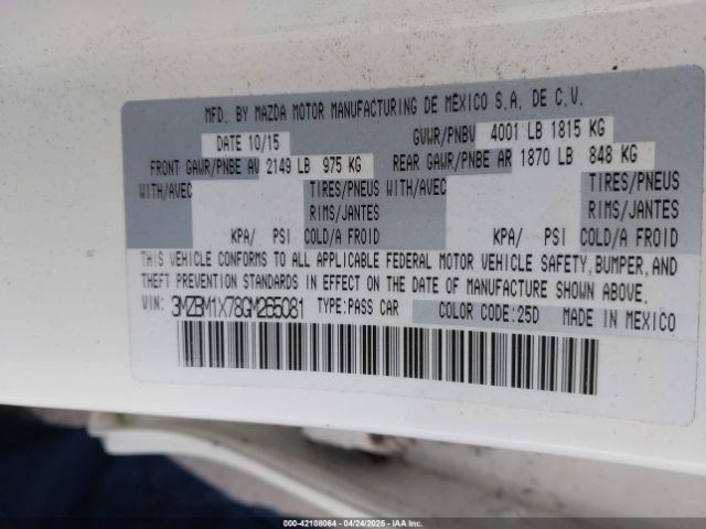 3MZBM1X78GM265081 Mazda Mazda3 I Grand Touring