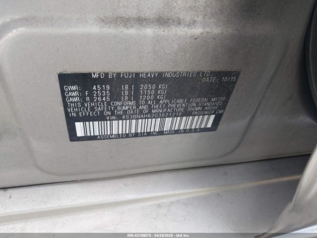 4S3BNAH62G3021210 Subaru Legacy 2.5i Premium
