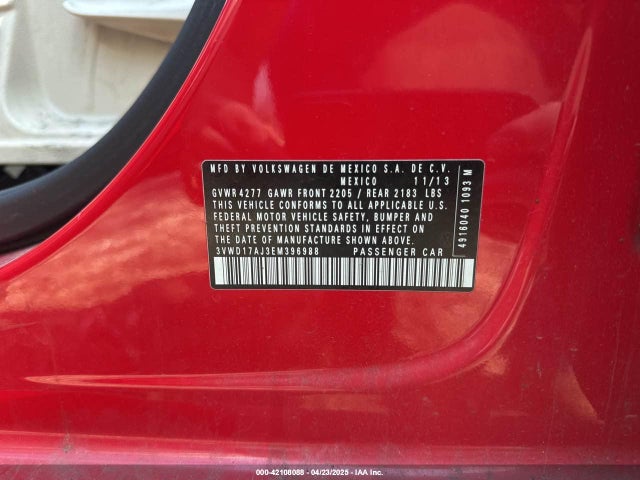 3VWD17AJ3EM396988 Volkswagen Jetta 1.8t Se