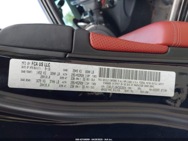 1C4RJFDJ8HC653924 Jeep Grand Cherokee Srt 4x4