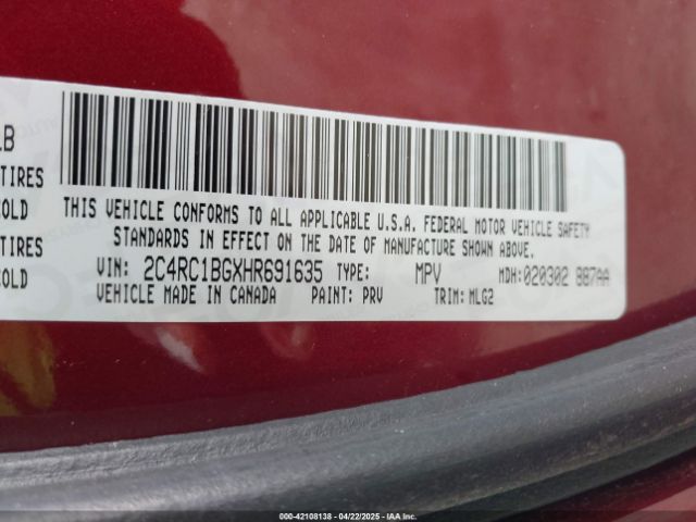 2017 CHRYSLER PACIFICA 2C4RC1BGXHR691635 Photo 8
