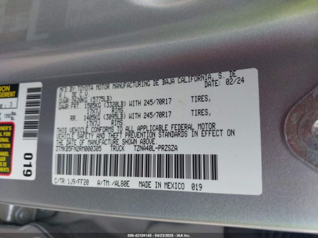 3TMKB5FN2RM000305 Toyota Tacoma Sr5