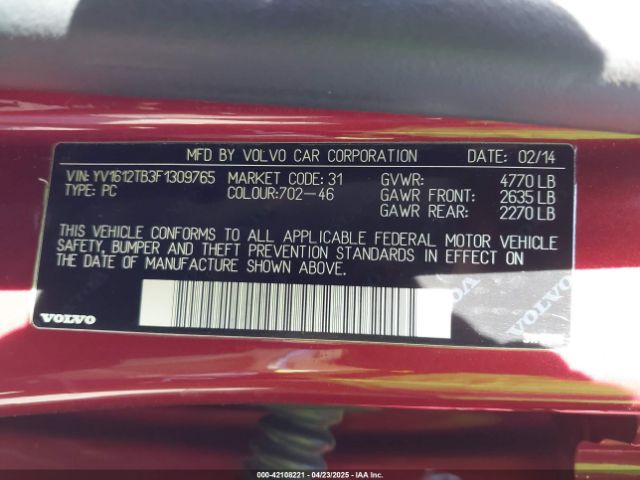 YV1612TB3F1309765 Volvo S60 T5 Premier