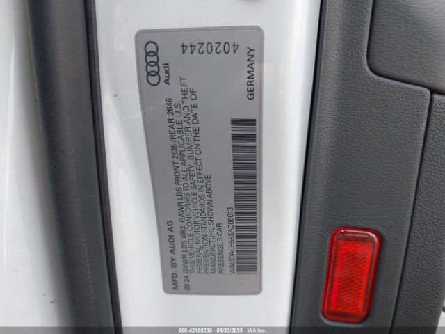 WAUDACF58SA006013 Audi A5 Sportback Premium 45 Tfsi S Line Quattro S Tronic