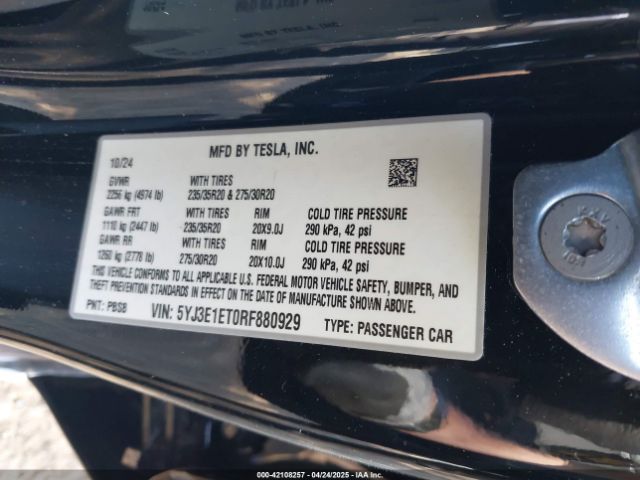 2024 TESLA MODEL 3 5YJ3E1ET0RF880929 Photo 8
