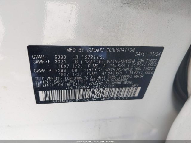 4S4WMAED3R3420312 Subaru Ascent