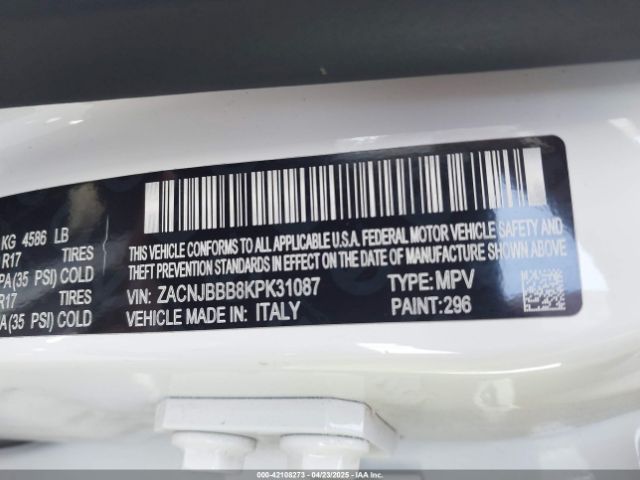 ZACNJBBB8KPK31087 Jeep Renegade Latitude 4x4