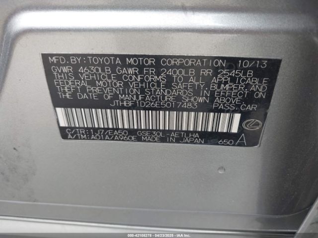JTHBF1D26E5017483 Lexus IS 250