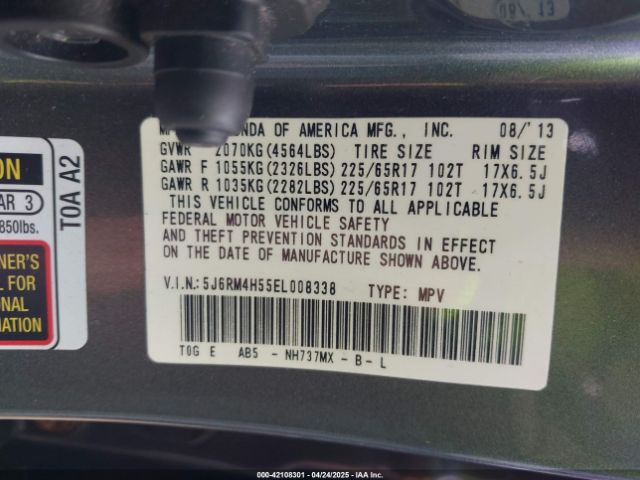5J6RM4H55EL008338 Honda CR-V EX