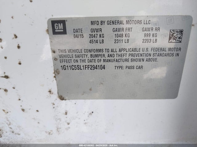 Chevrolet MALIBU 1LT 2015 1G11C5SL1FF294104 Image 9