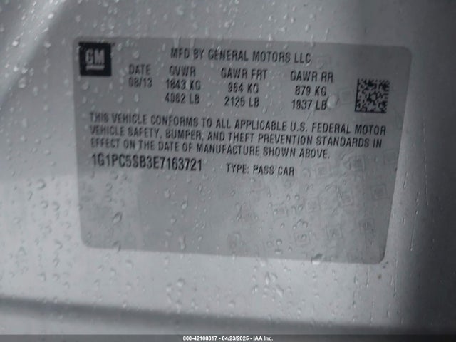 Chevrolet Cruze 1lt Auto 2014 1G1PC5SB3E7163721 Image 9