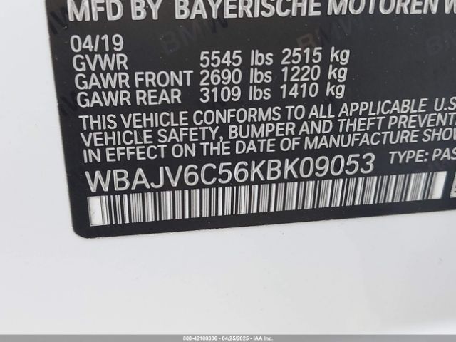 WBAJV6C56KBK09053 BMW 640i Gran Turismo Xdrive