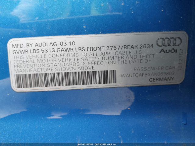 2010 AUDI A6 WAUFGAFBXAN069803 Photo 8