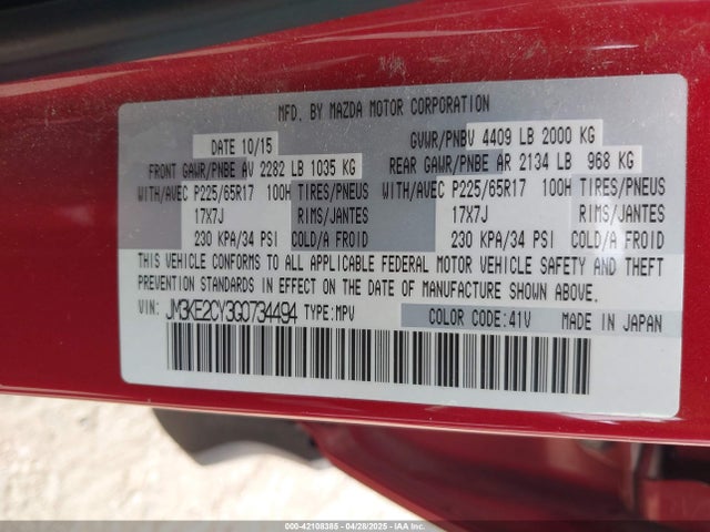 JM3KE2CY3G0734494 Mazda py
