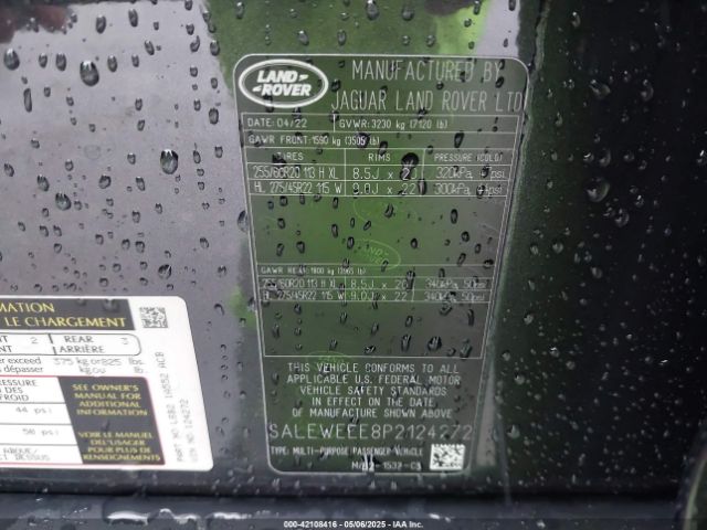 2023 LAND ROVER DEFENDER SALEWEEE8P2124272 Photo 8