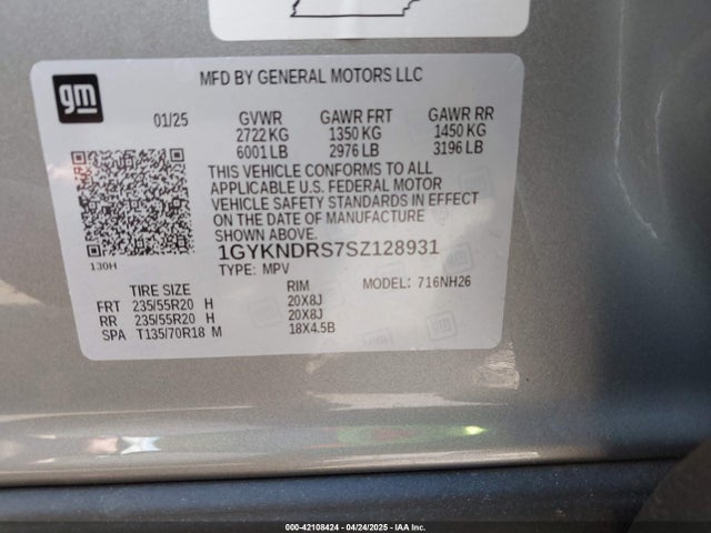 2025 CADILLAC XT5 1GYKNDRS7SZ128931 Photo 8