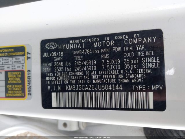 2018 HYUNDAI TUCSON KM8J3CA26JU804144 Photo 8