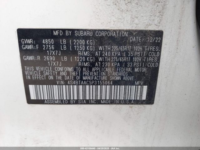 4S4BTAAC5P3155064 Subaru Outback